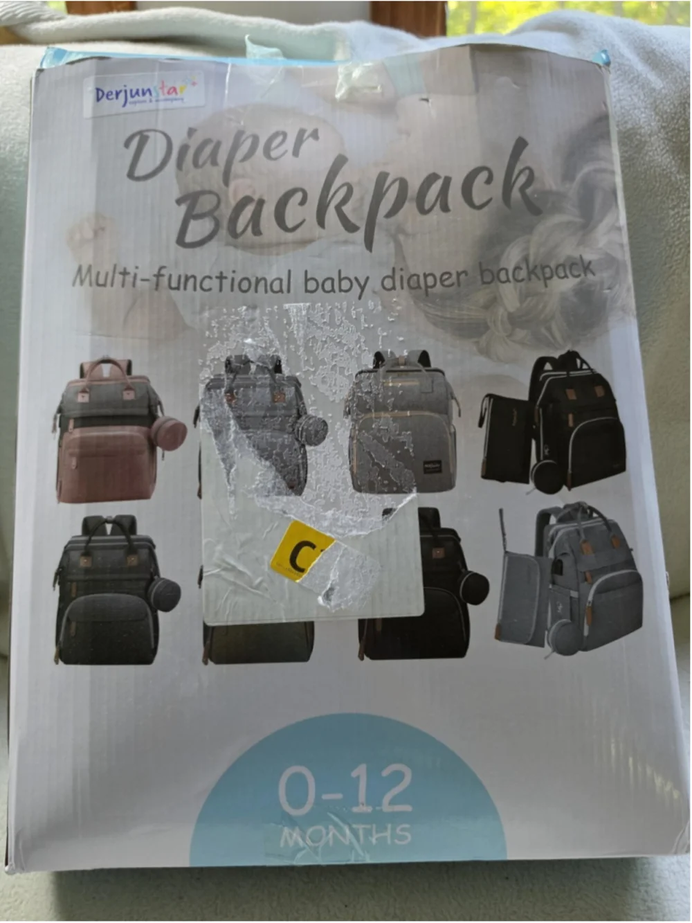 Derjunstar Multi-Functional Baby Diaper Bag Backpack with Built-in Changing...